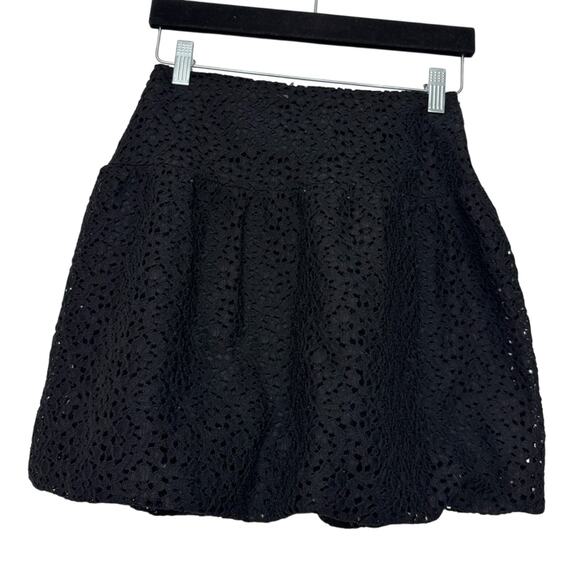 Y2K Sally Mack Couture Black Lace Mini Skirt Lined Youth 12 Womens XS - Picture 1 of 6